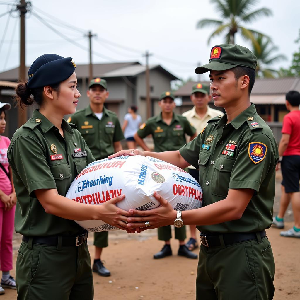 ASEAN Military Providing Humanitarian Aid