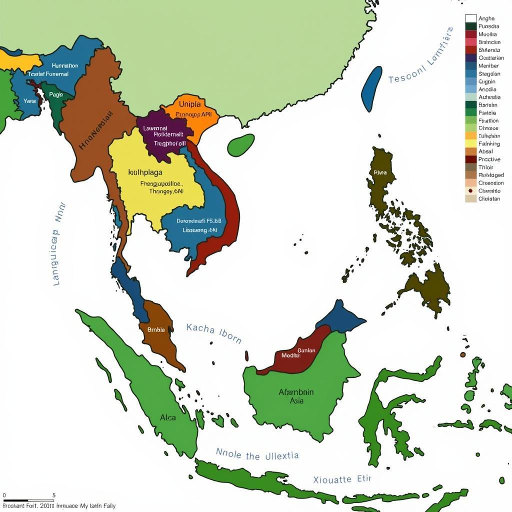 ASEAN Language Map: Visual representation of different languages spoken across Southeast Asia, highlighting the diversity and complexity of the linguistic landscape