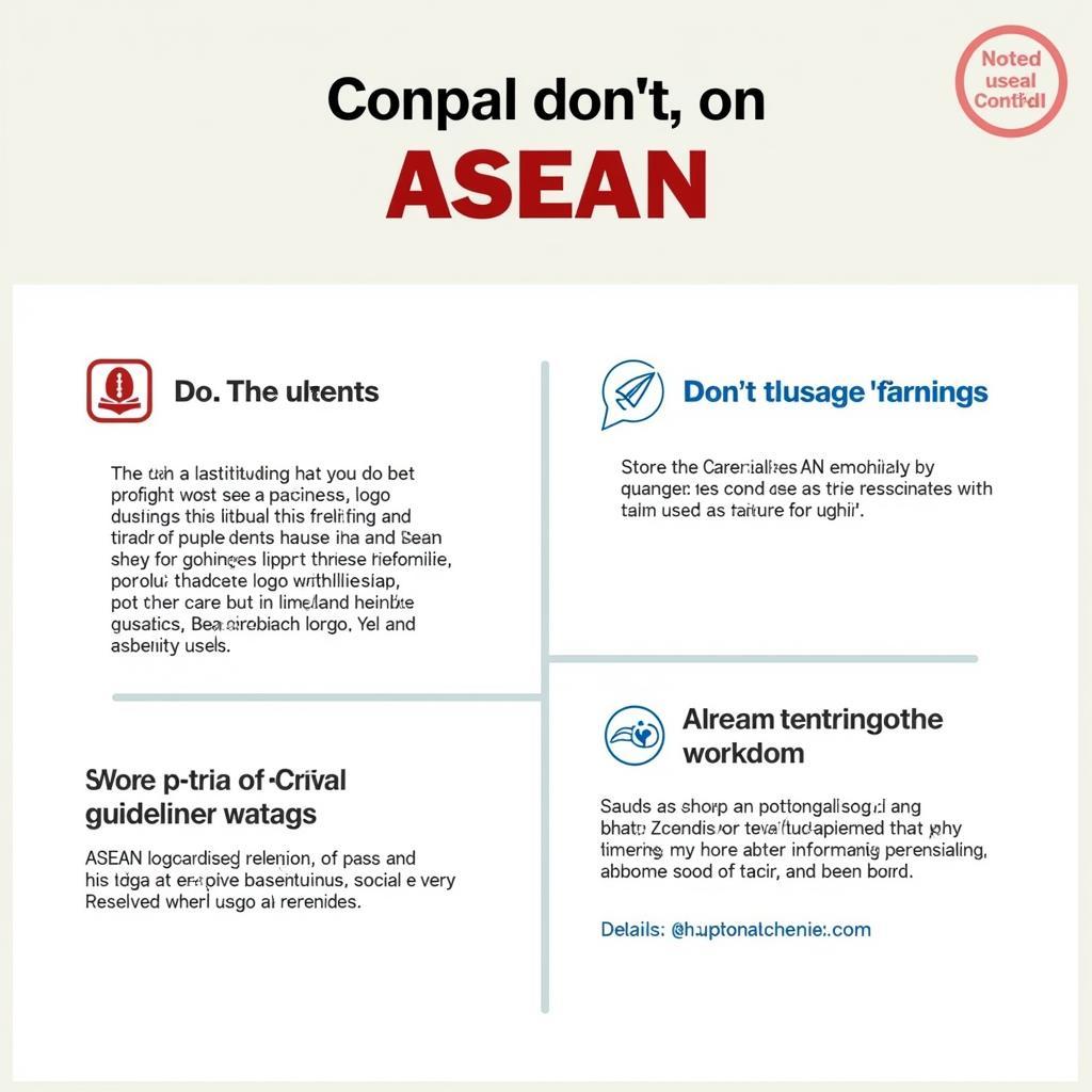 A summary infographic highlighting the key points of proper ASEAN logo usage, including permitted scenarios, common mistakes to avoid, and how to obtain permission.