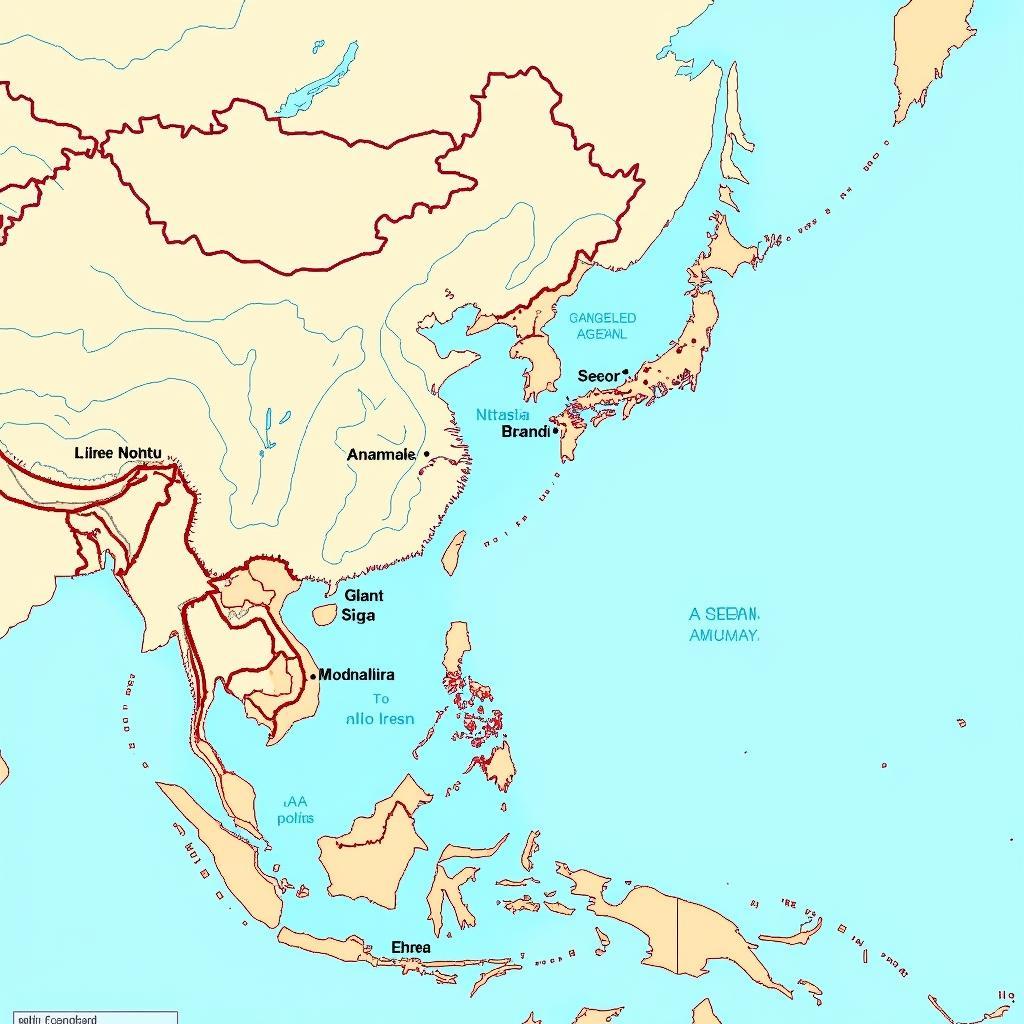 Map of ASEAN and its neighboring countries