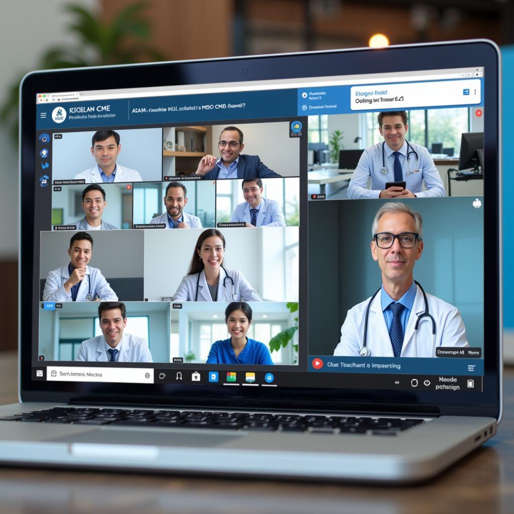 Doctors interacting on an online CME platform