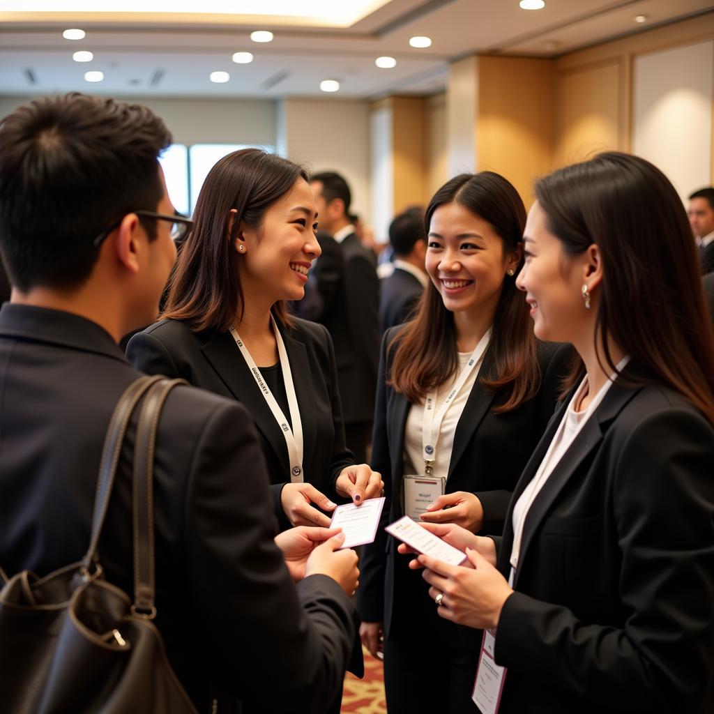 ASEAN professionals networking at a conference