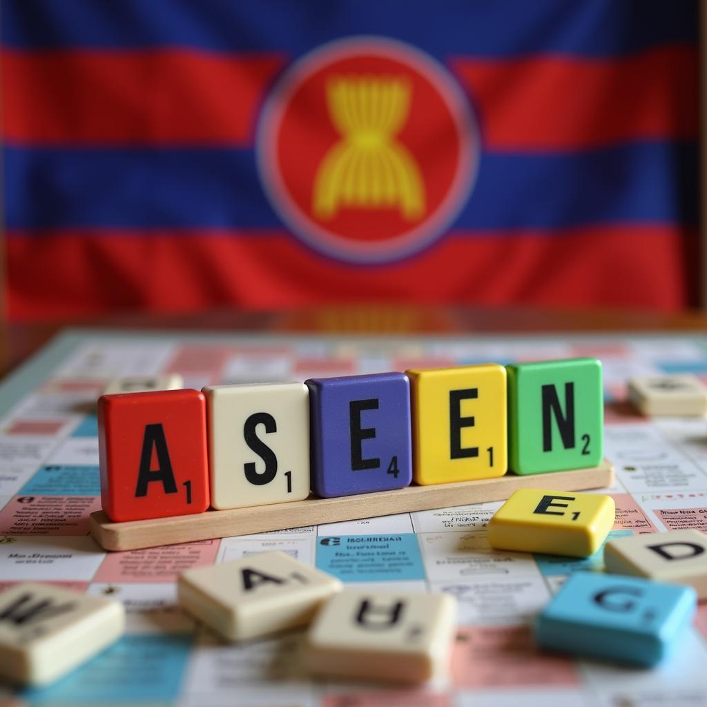 ASEAN Scrabble Tiles on a Board