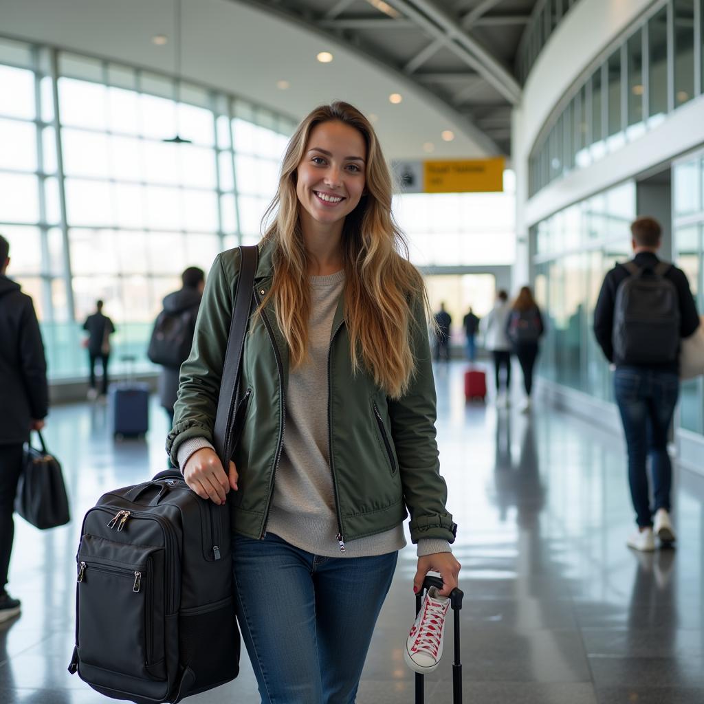 A student returning home after studying abroad in Southeast Asia