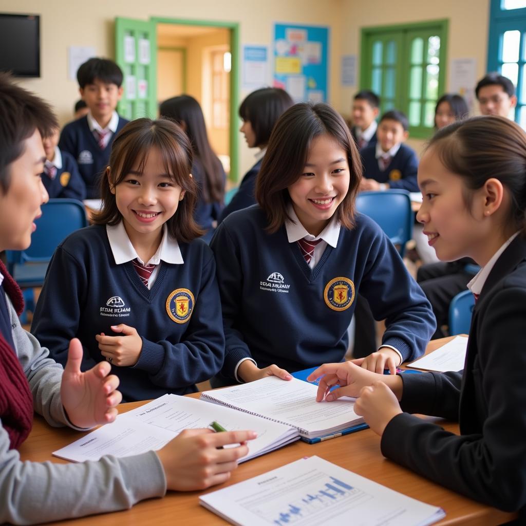 ASEAN students interacting with international students during an exchange program