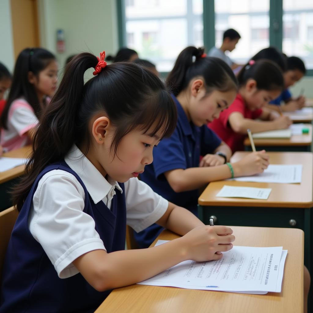 Students from ASEAN countries taking the PISA exam.