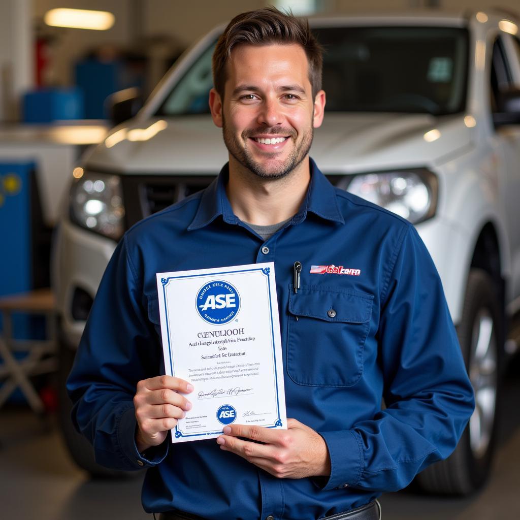 Automotive Technician Receiving Certificate