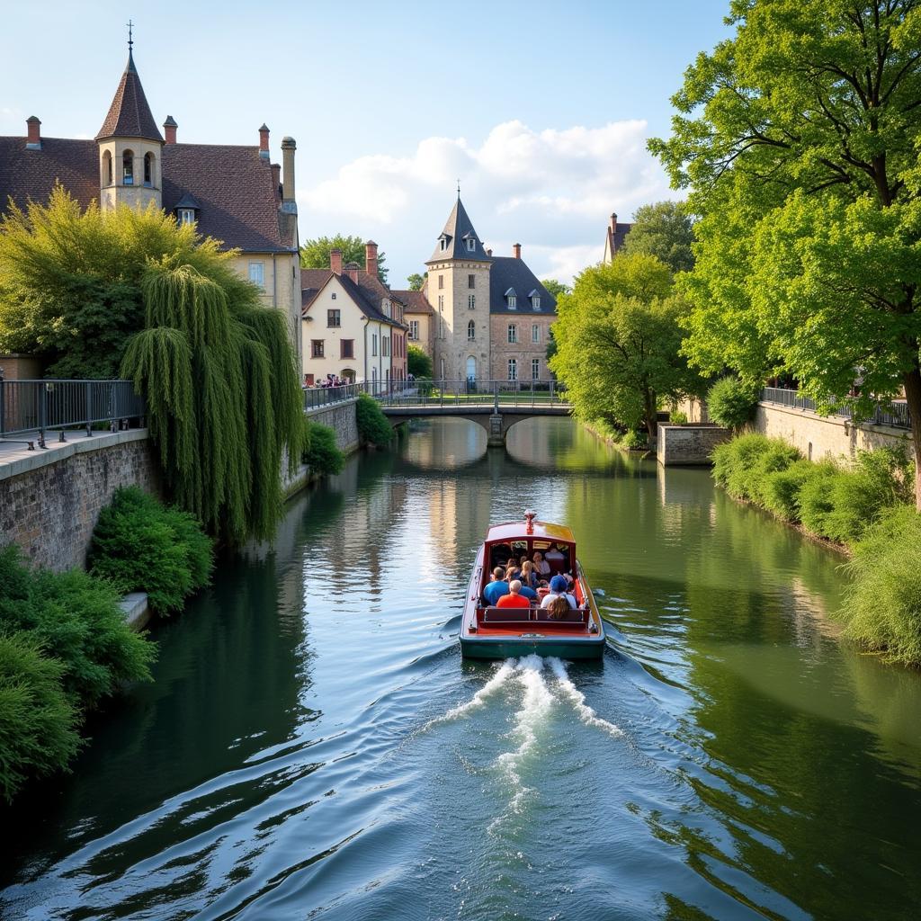 Boating on the Scenic Canal de Garonne in Ase Lot et Garonne