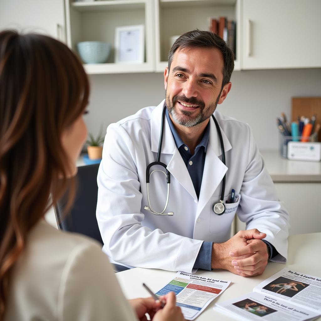 A patient discussing ASEA and Lyme disease treatment options with their doctor.