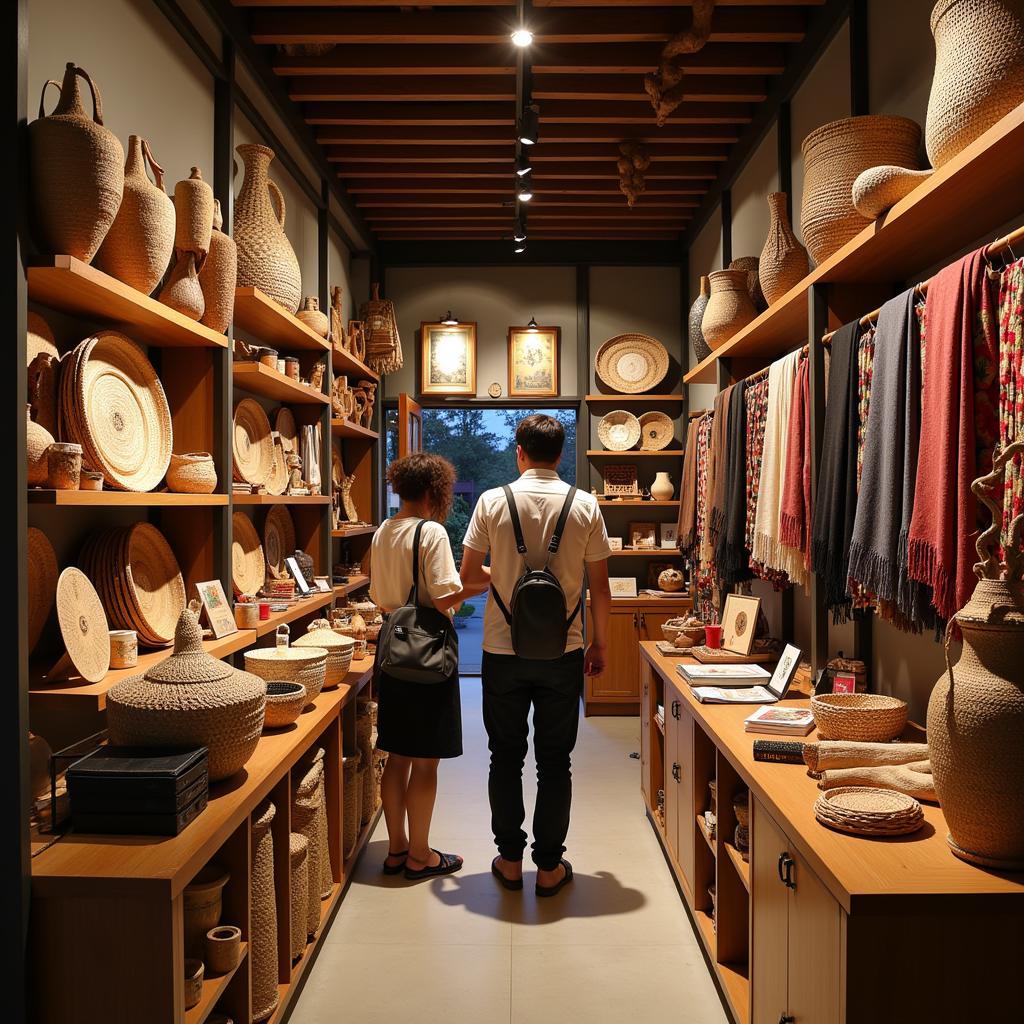 Customers browsing a selection of ASEAN products in a European shop