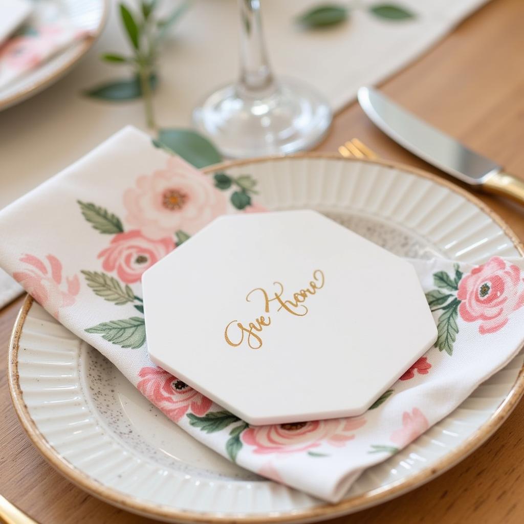 Floral Marble Coasters Wedding Favors