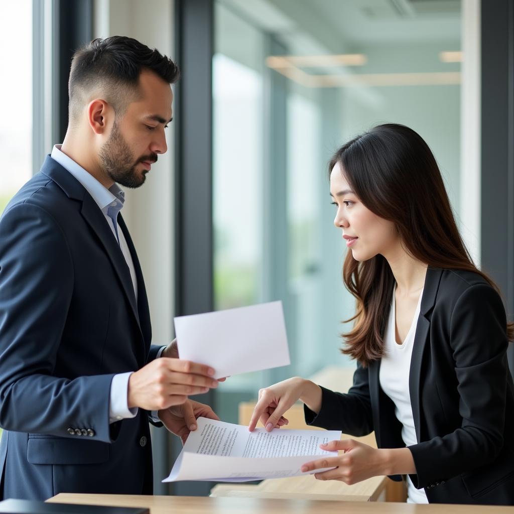 Foreign Worker Agent Meeting with Employer