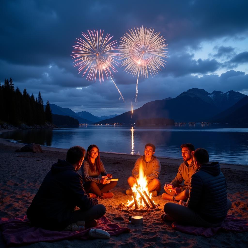 4th of July Celebration on a Sandy Beach in Juneau