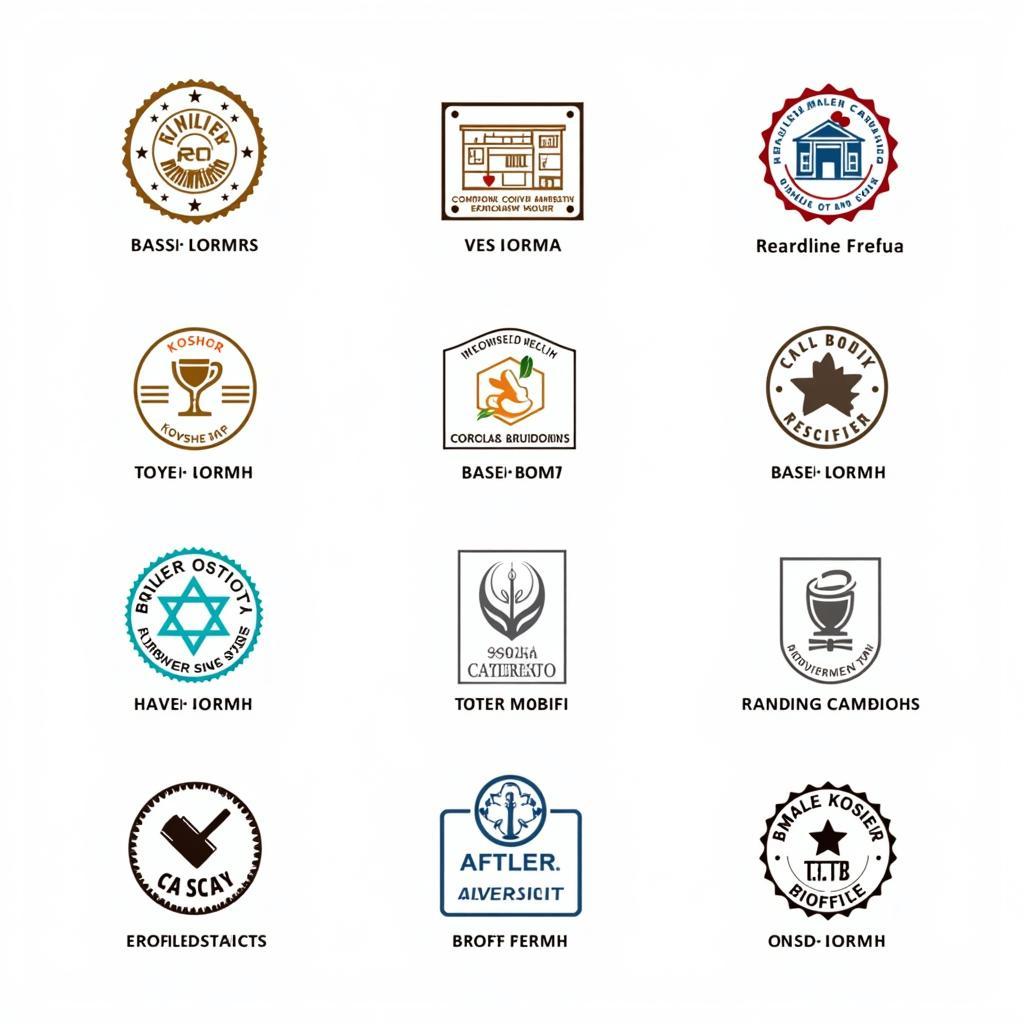 Various Kosher Certification Symbols