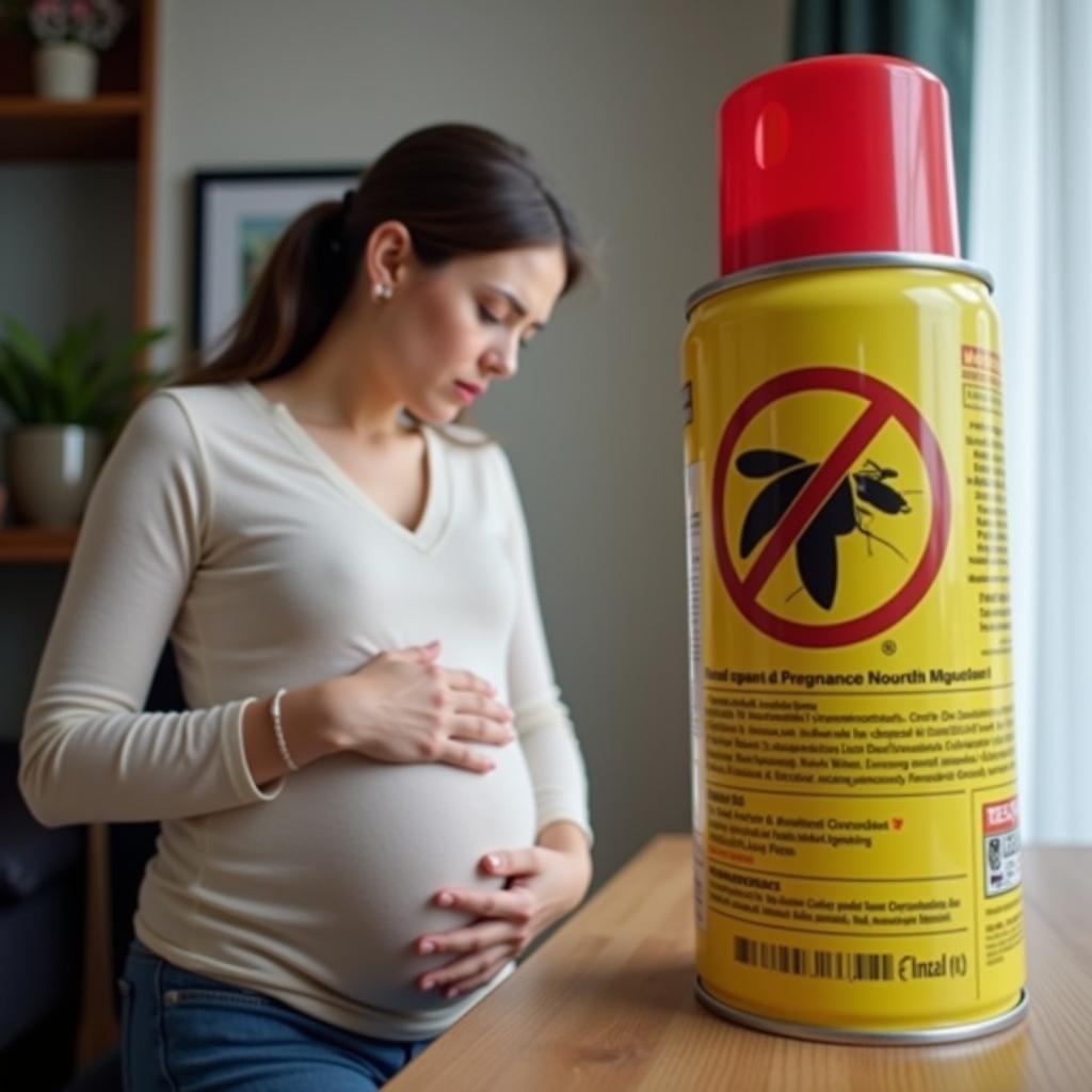 Pregnant woman concerned about inhaling Raidolito.