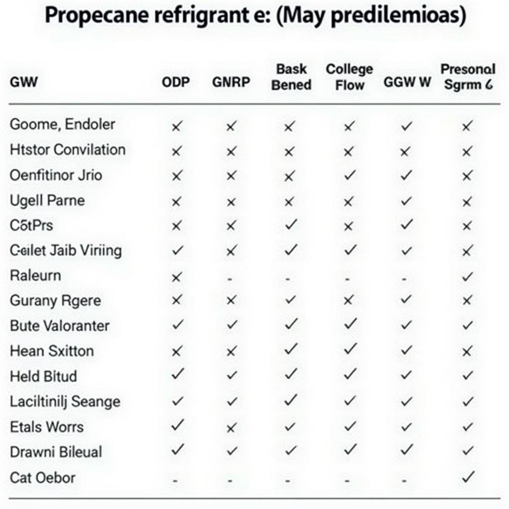 Refrigerant Identification Chart