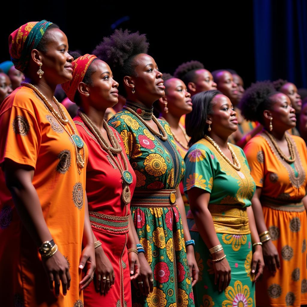 South African Gospel Choir in Traditional Attire