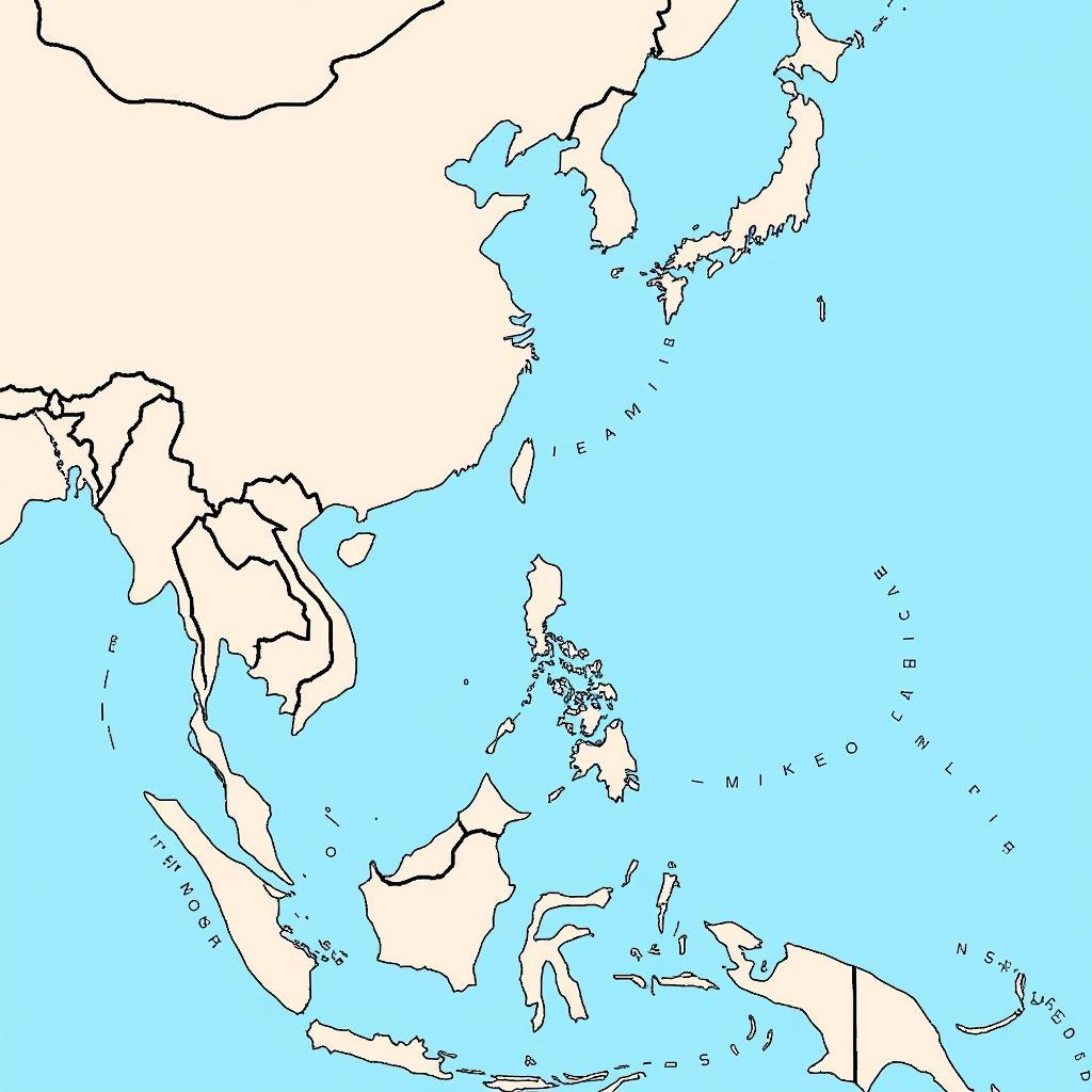 Map highlighting the disputed areas in the South China Sea claimed by various nations