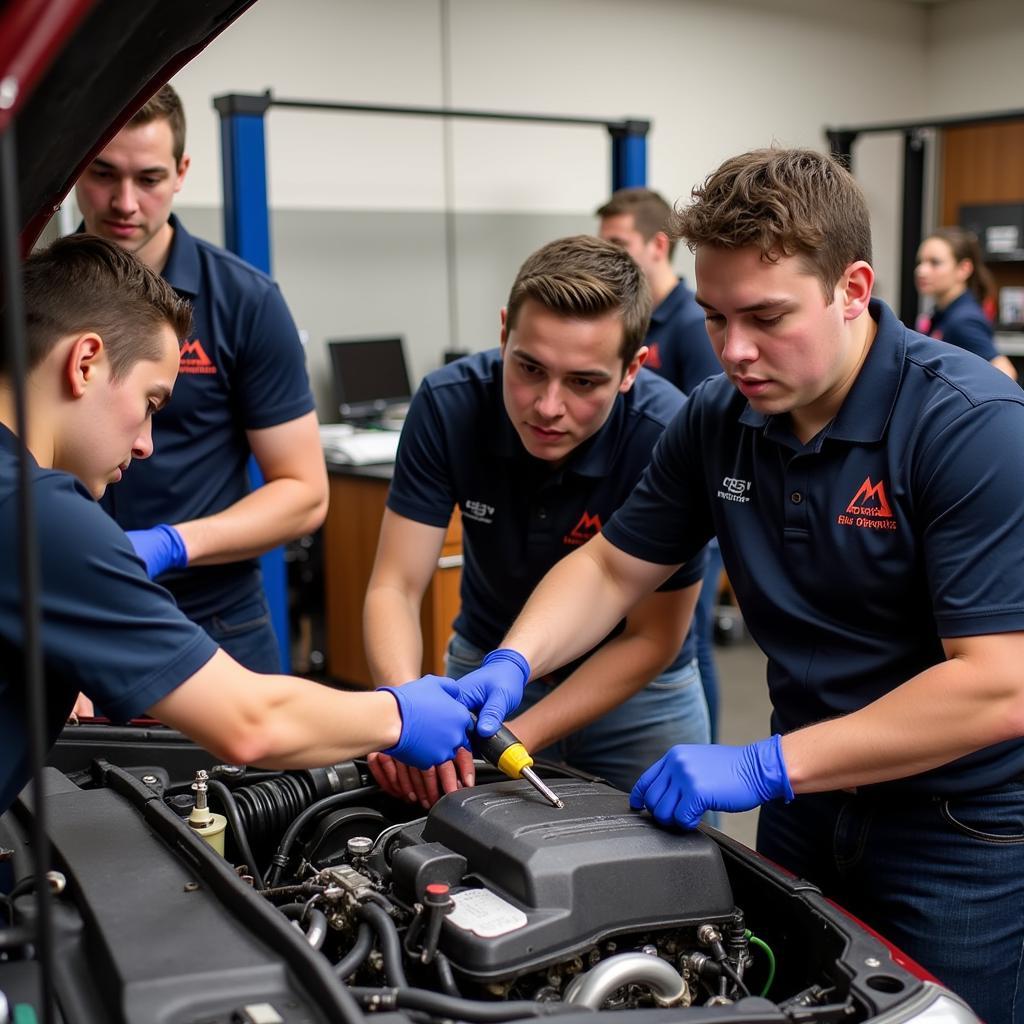 Students Learning Car Repair in Ohio ASE School