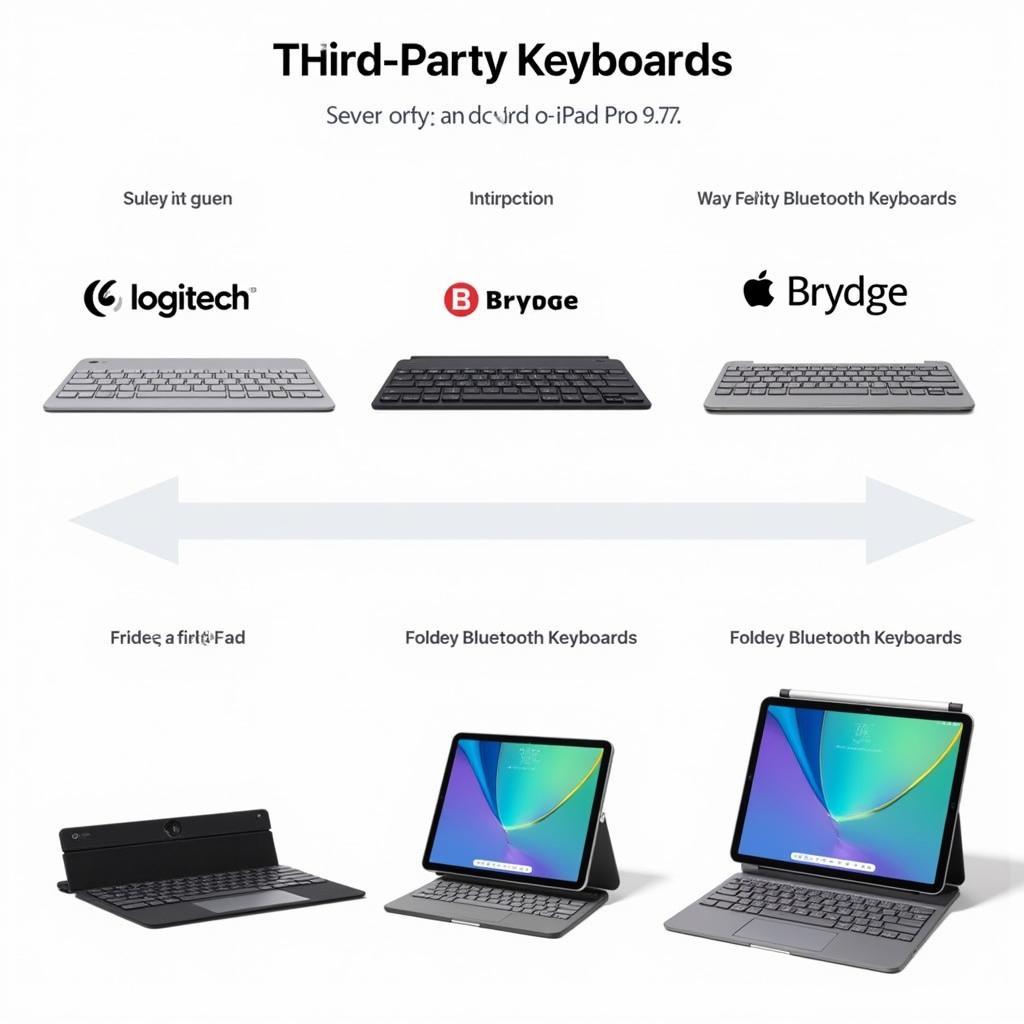 Various third-party keyboards compatible with the iPad Pro 9.7