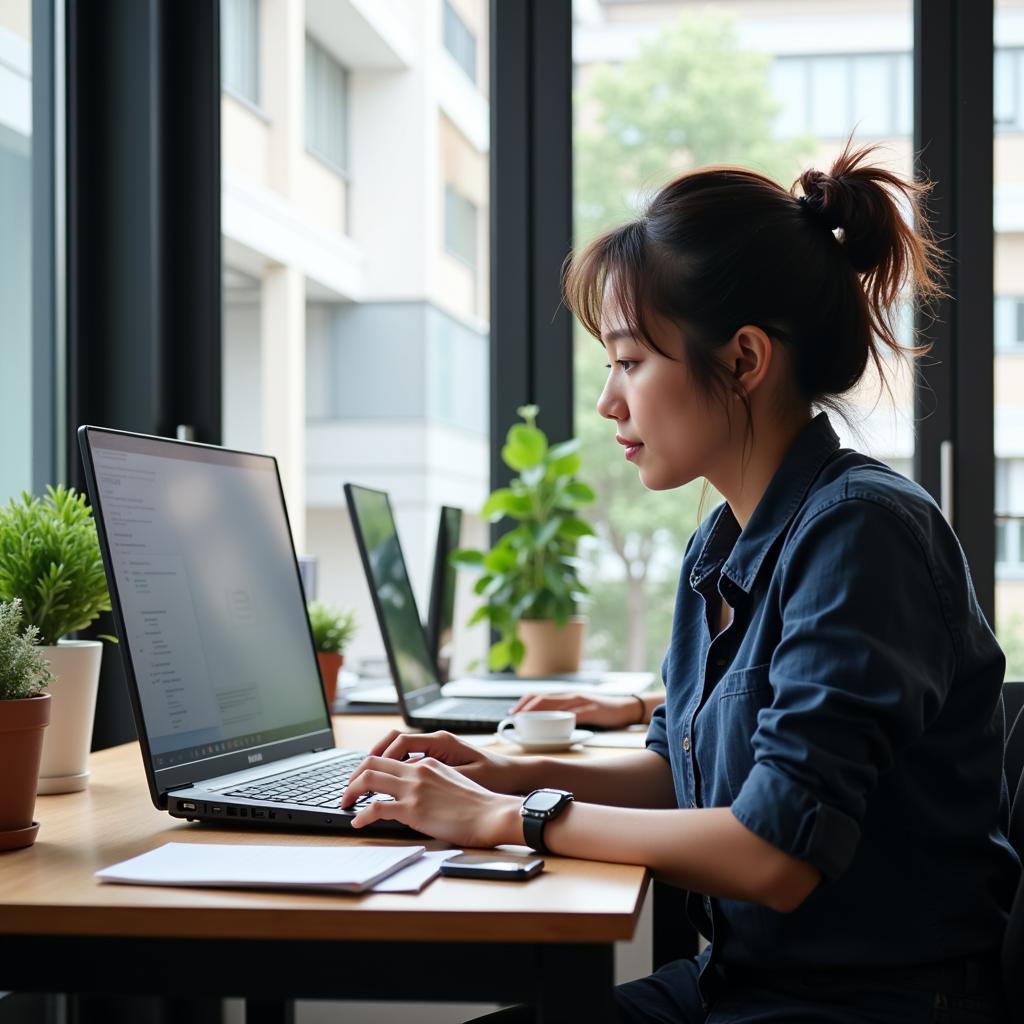 A person studying online courses to improve their skills for the ASEAN job market.