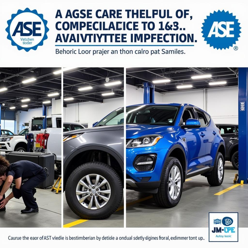 Vehicle Undergoing ASE Safety Inspection