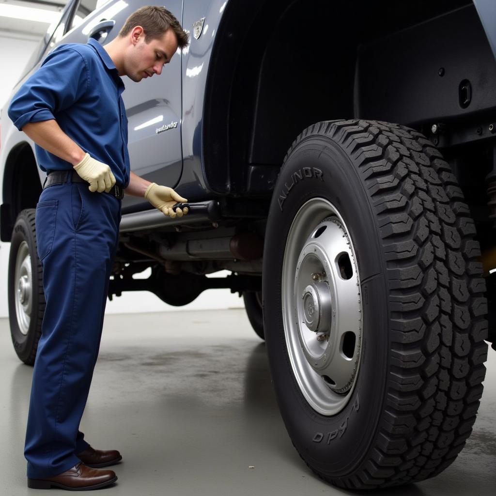 ASE Certified Technician Inspecting a 4x4 Vehicle