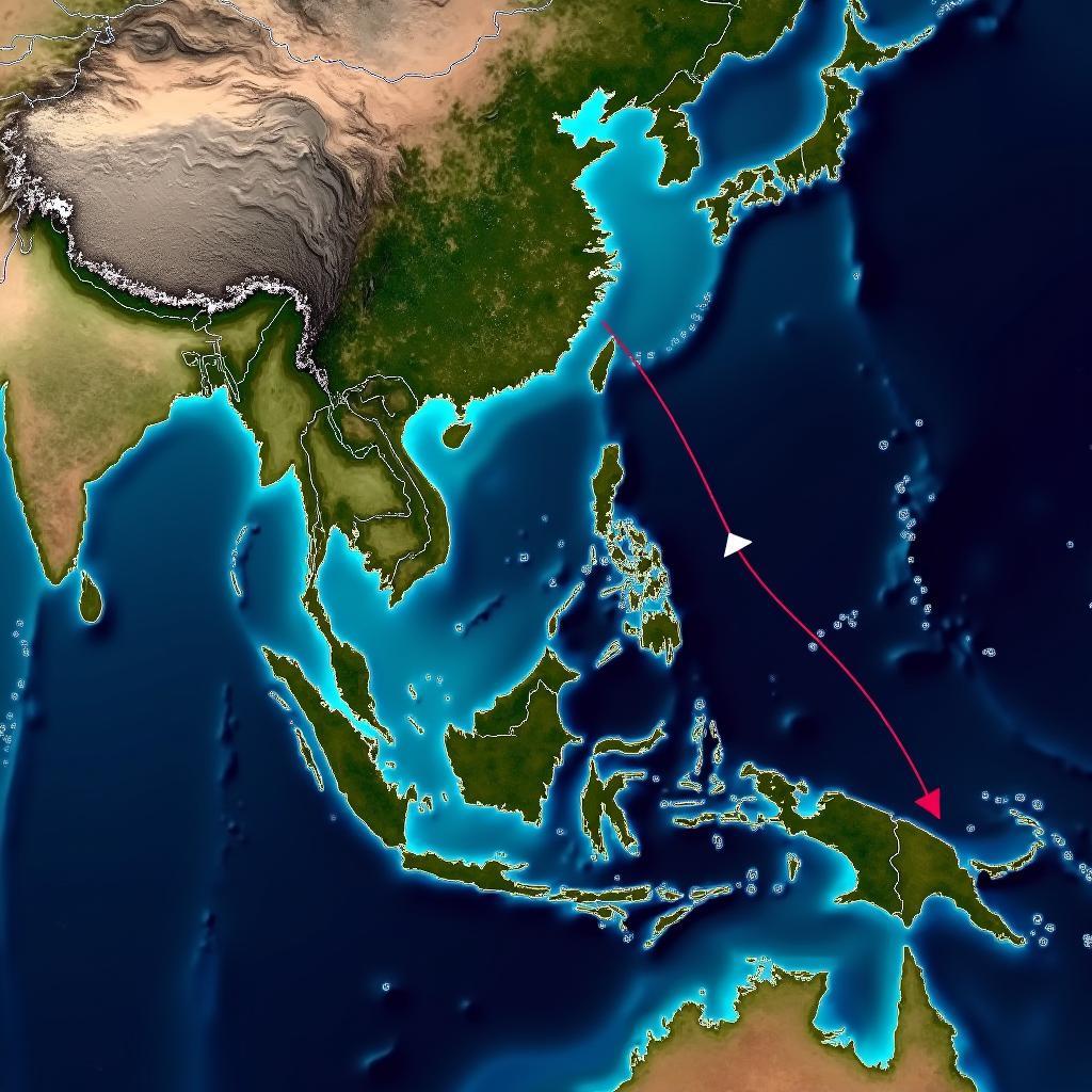 Direct Flight Path Between Southeast Asia and Atlanta