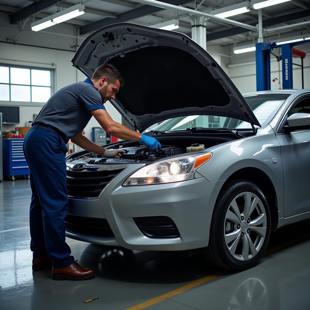 ASE Certified Mechanic in Arizona Working on a Car