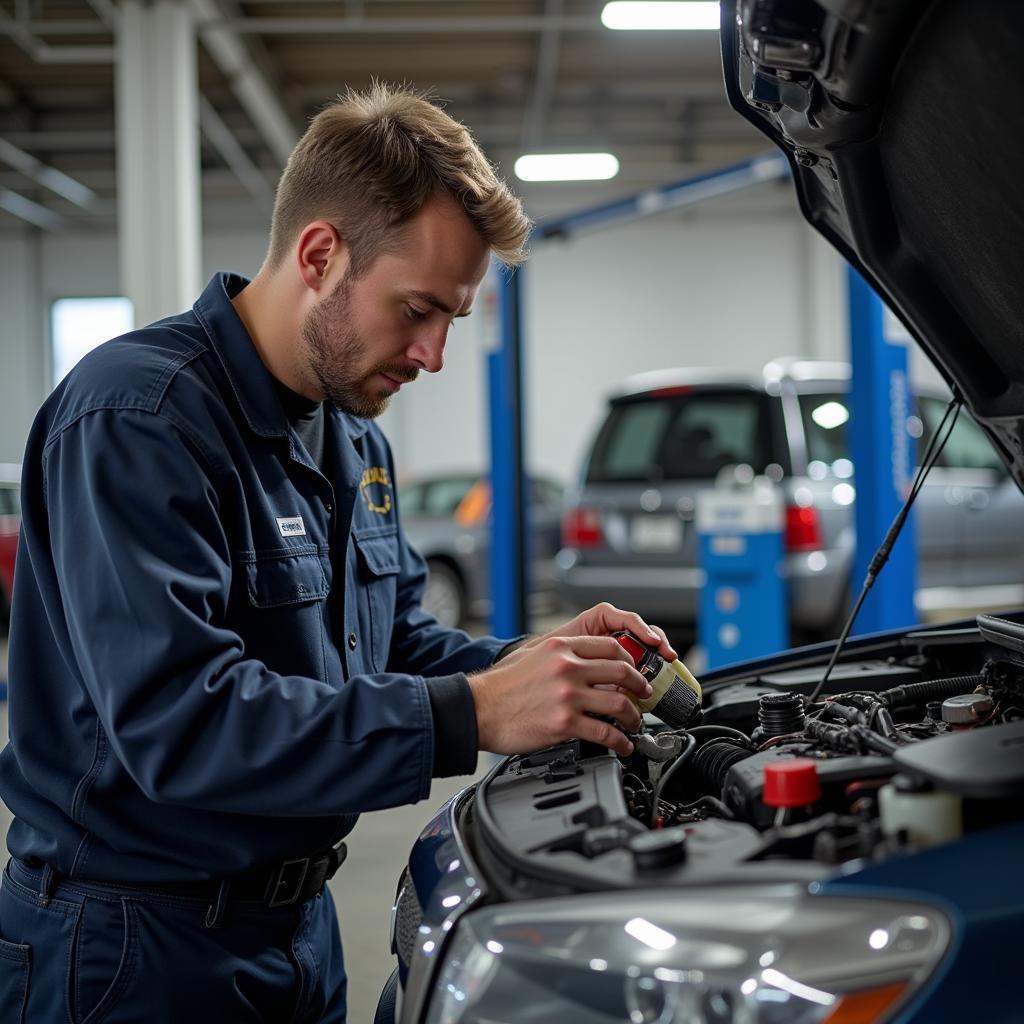 ASE Certified Technician at Work