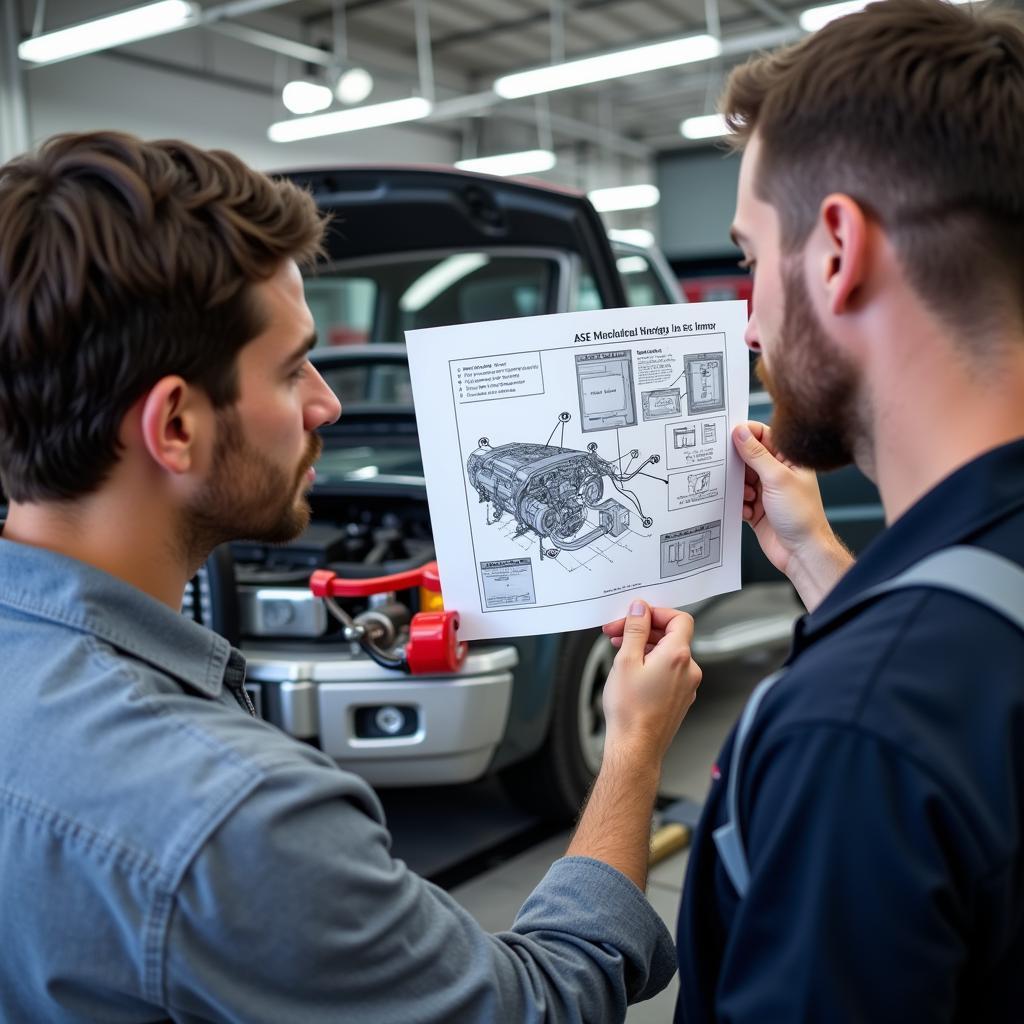 ASE Certified Technician Explaining MAC System to Customer