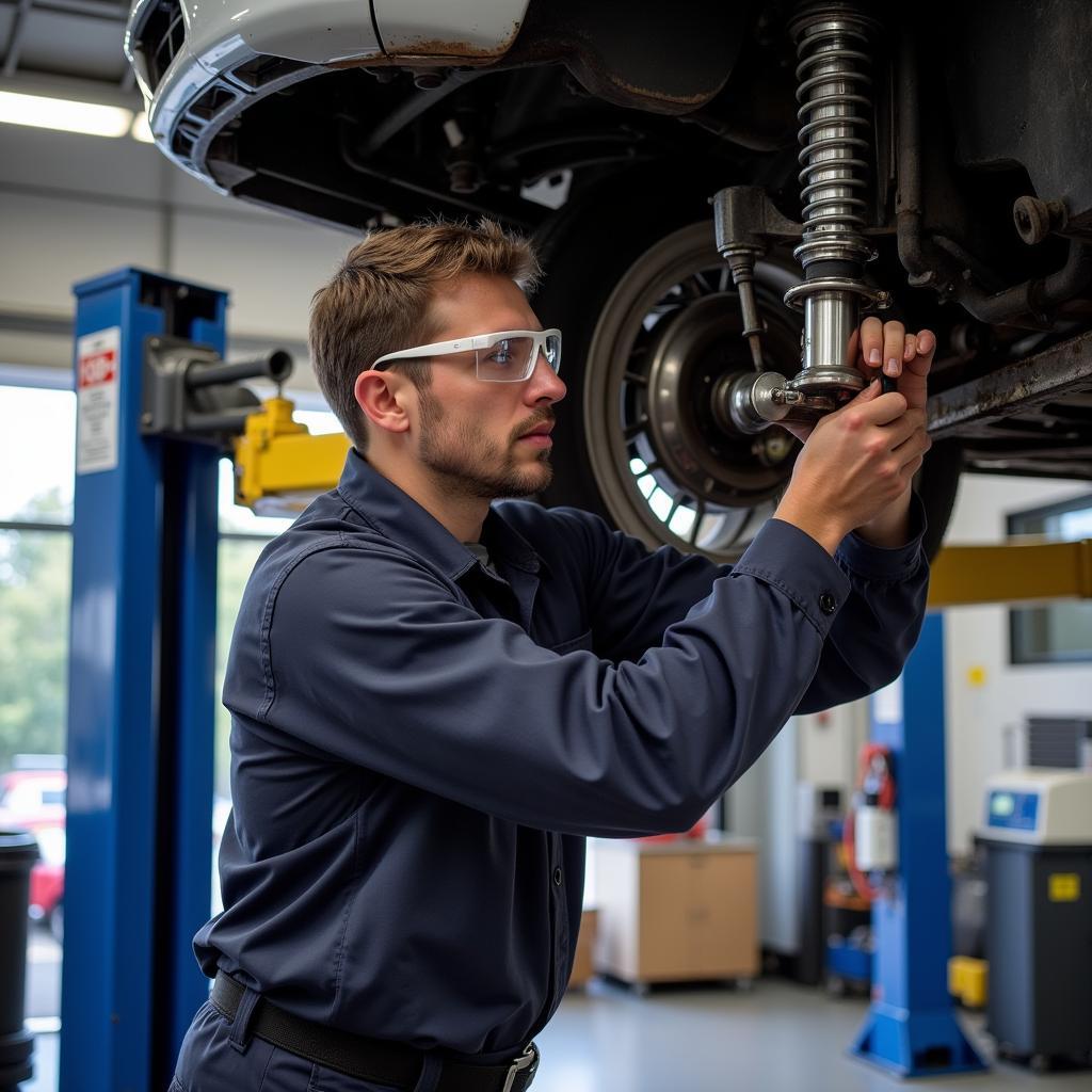 ASE Certified Technician Working