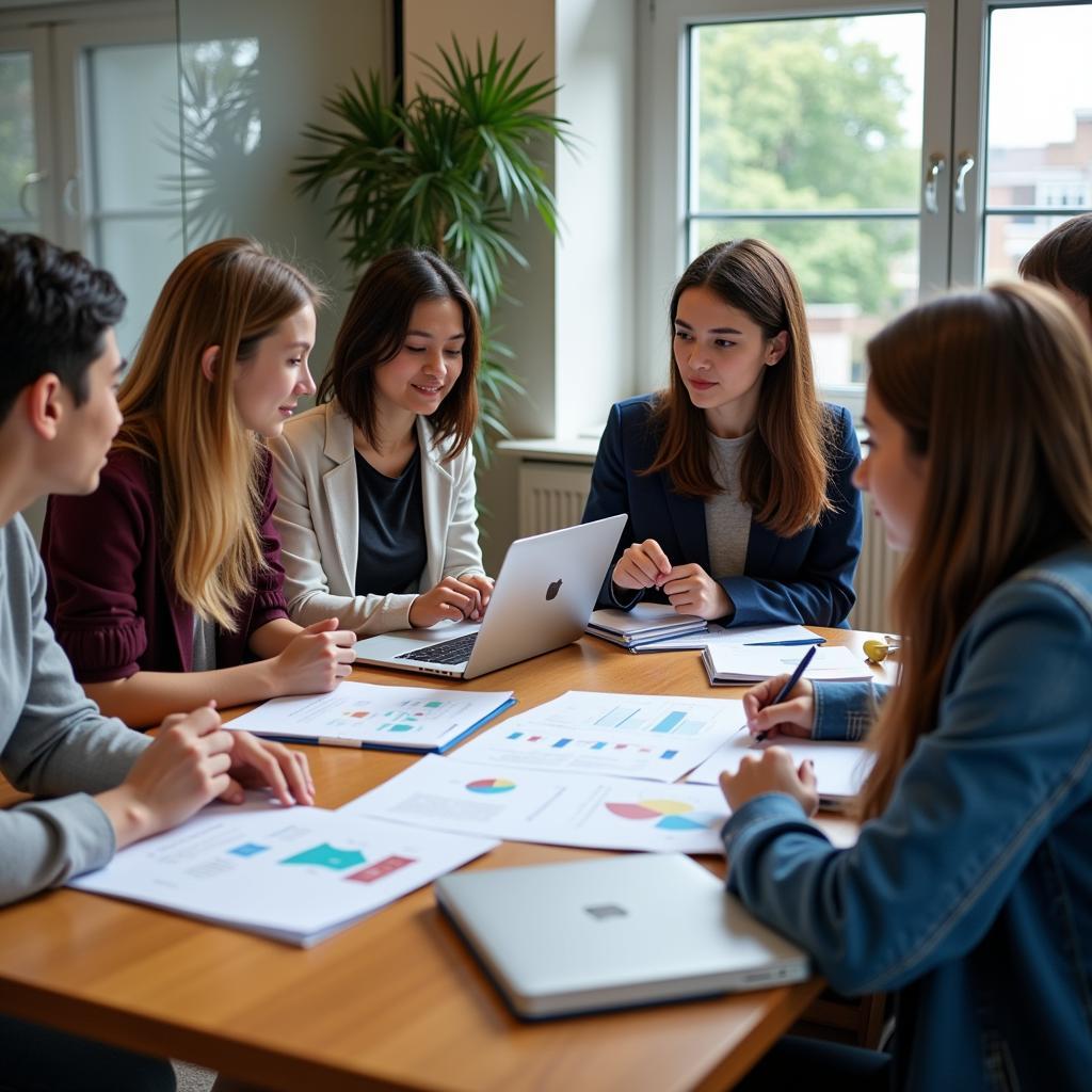 ASE Doctorat Students Collaborating on Research