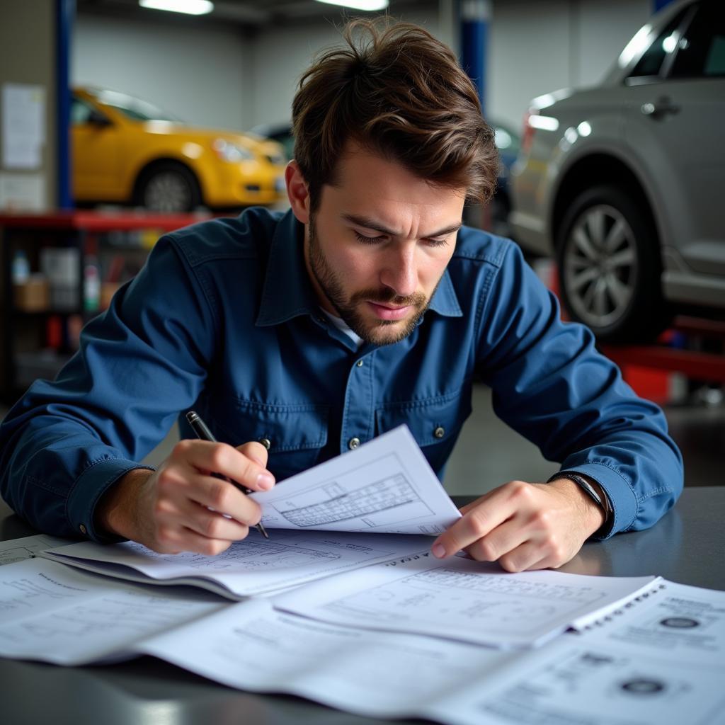 Technician Studying for ASE L3 Exam