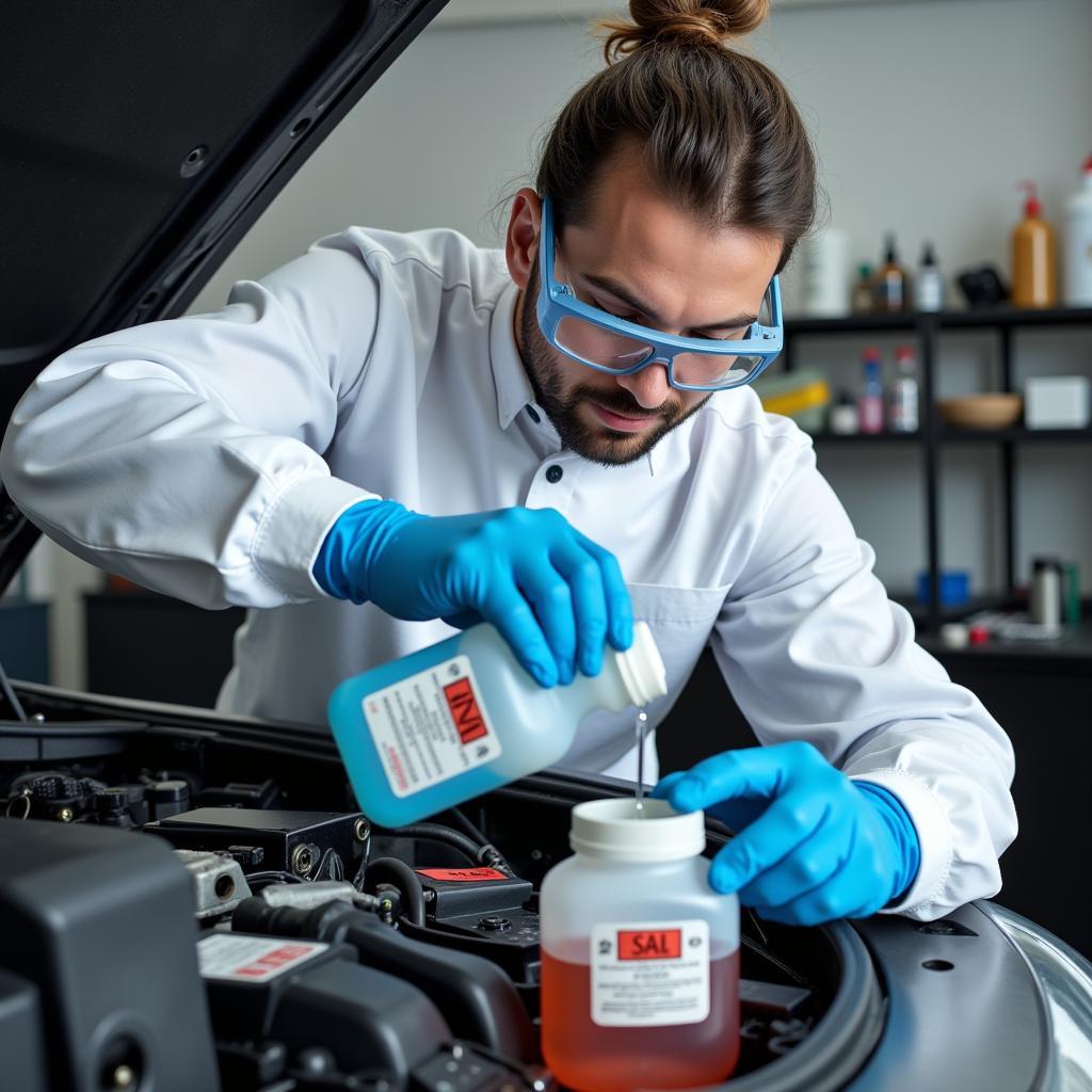 Safe Handling of Hazardous Chemicals in an Automotive Lab