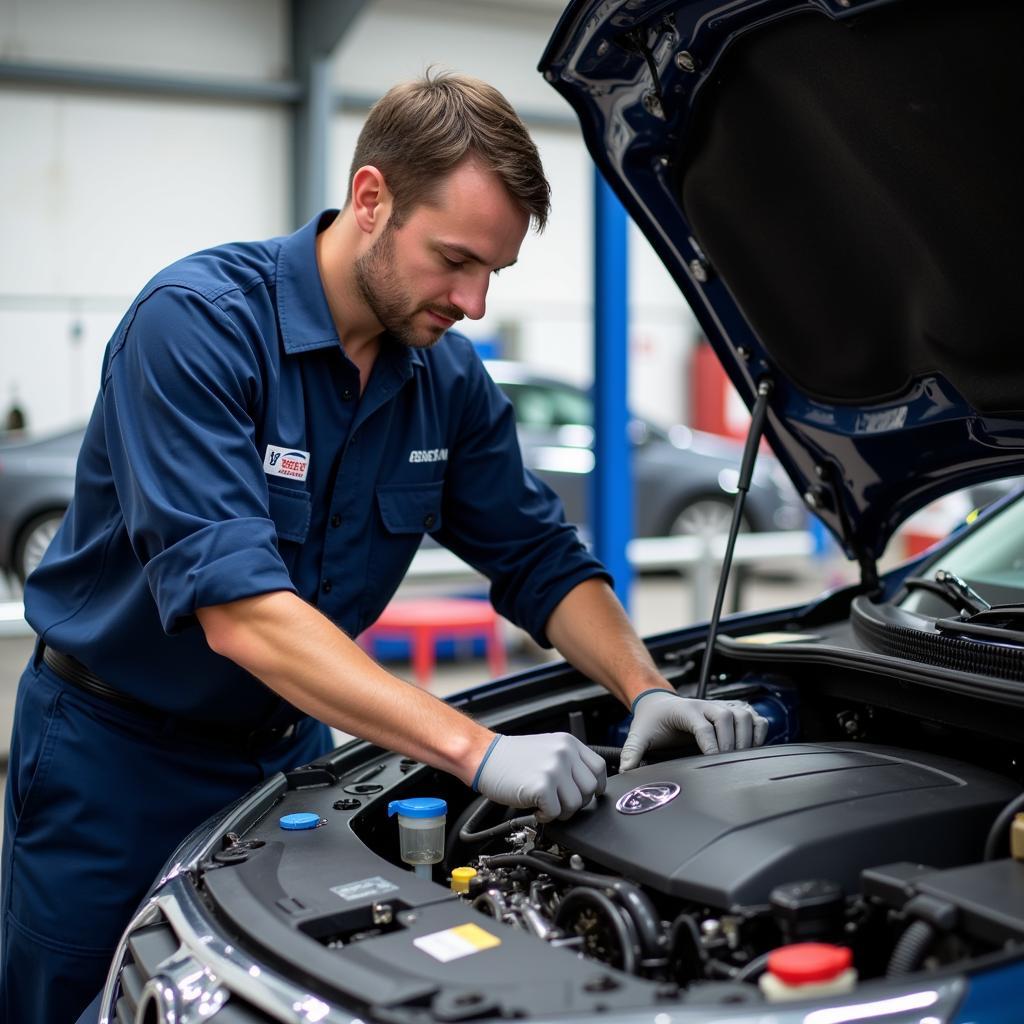 ASE NATEF Certified Technician at Work