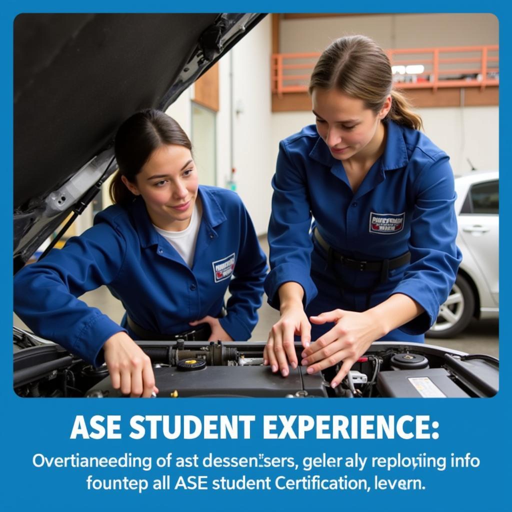 ASE Student Working on a Car