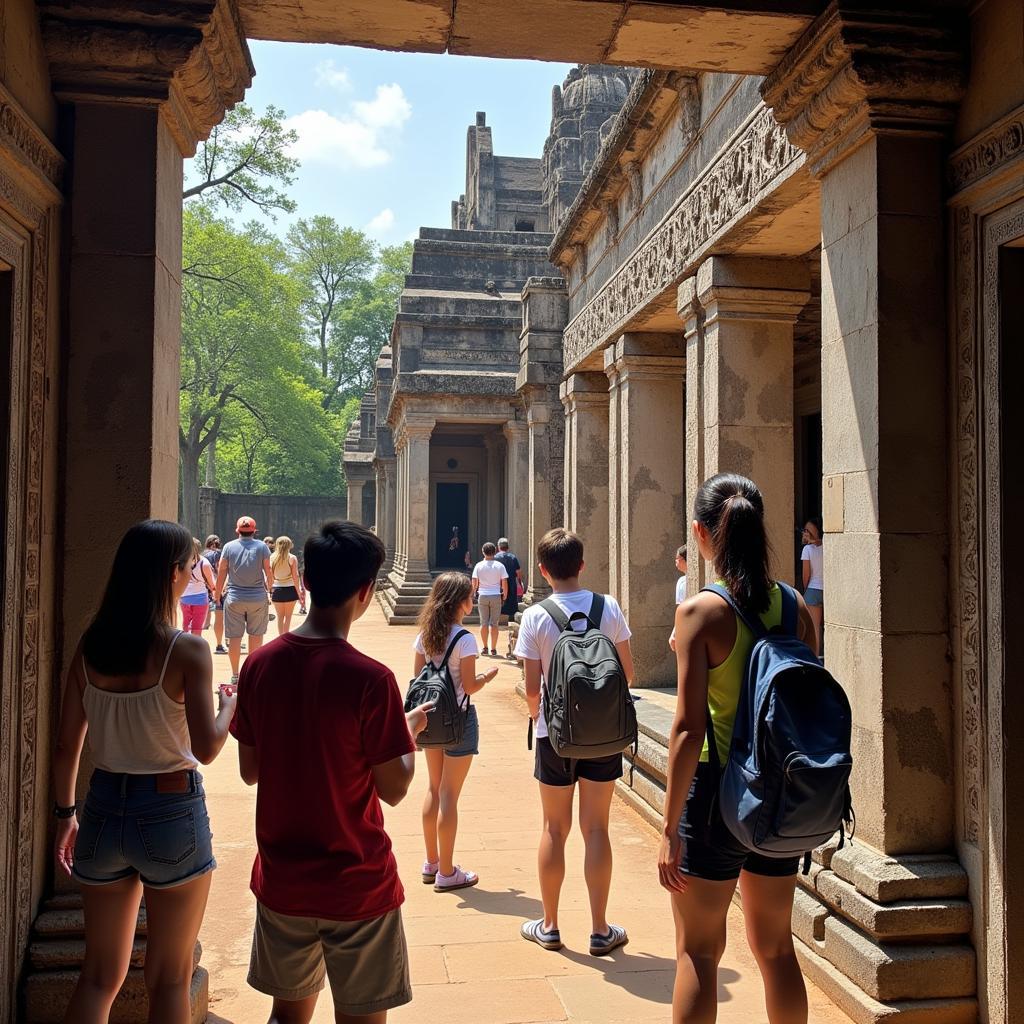 Students Exploring Ancient Temples During ASE Summer Program