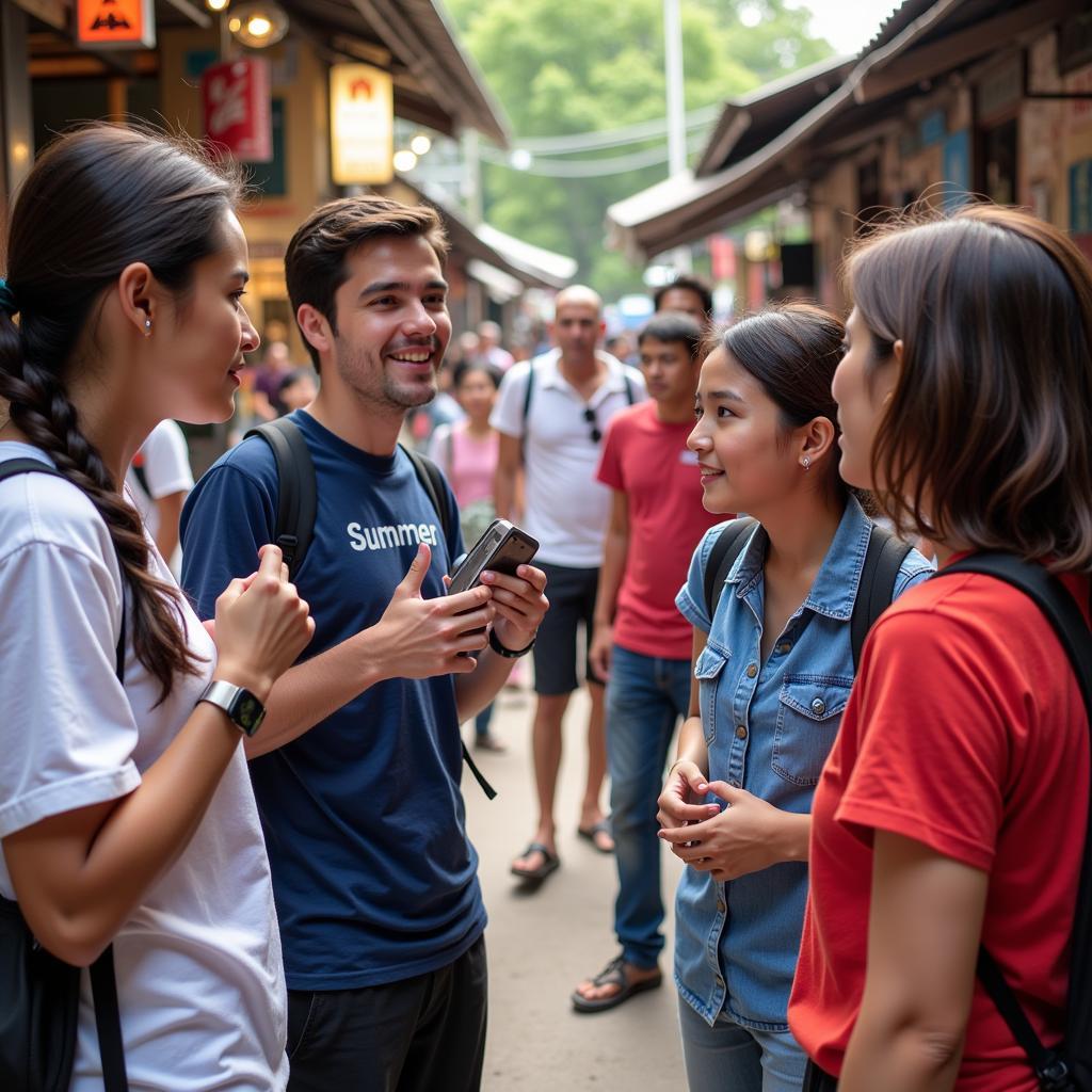 Students Interacting with Locals