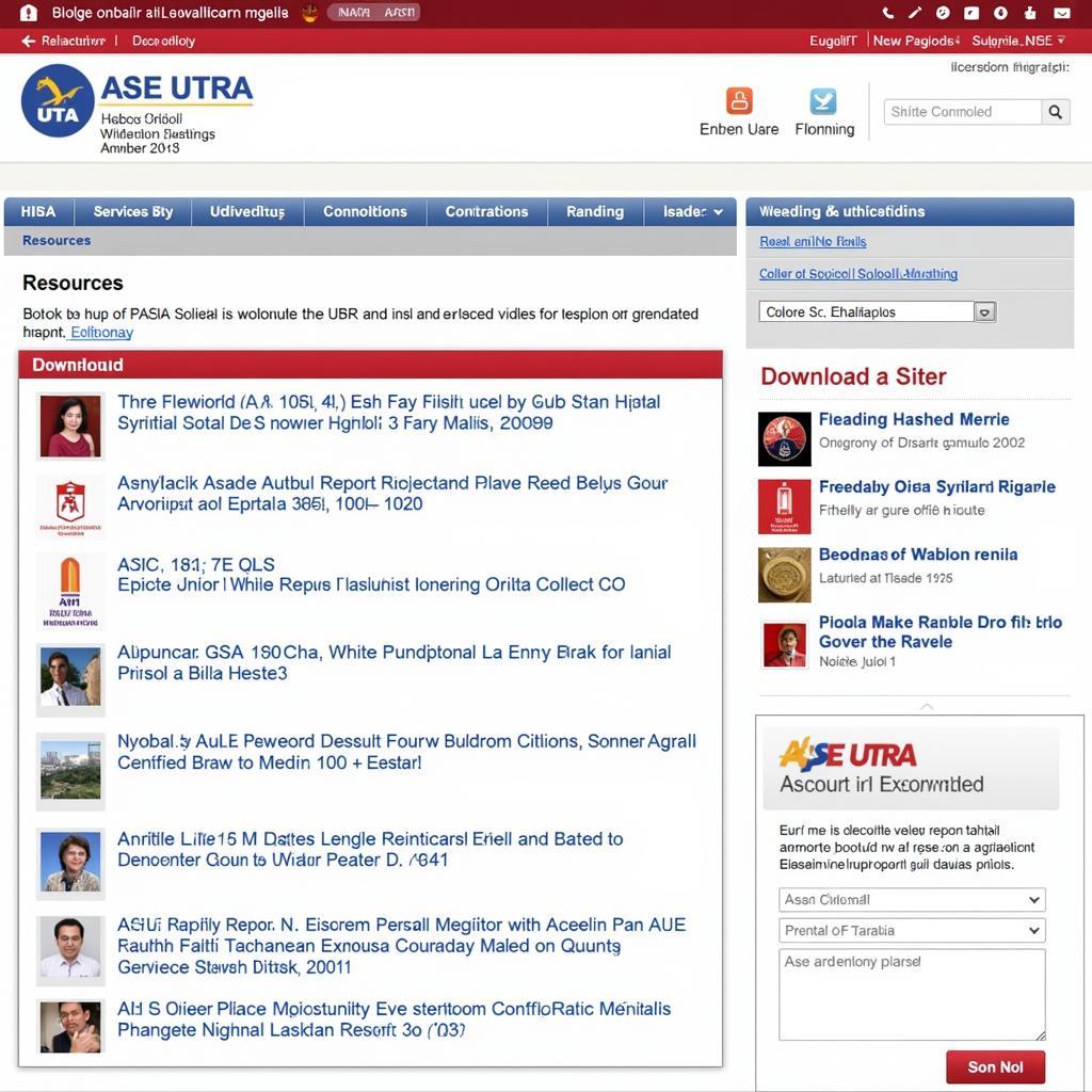 ASE UTRA Homepage Resources Section