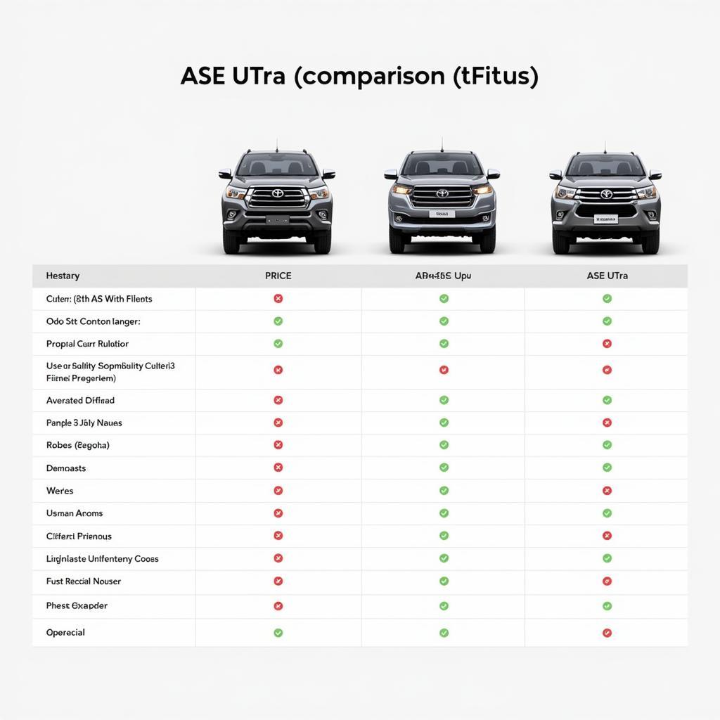 ASE Utra Price Comparison Chart