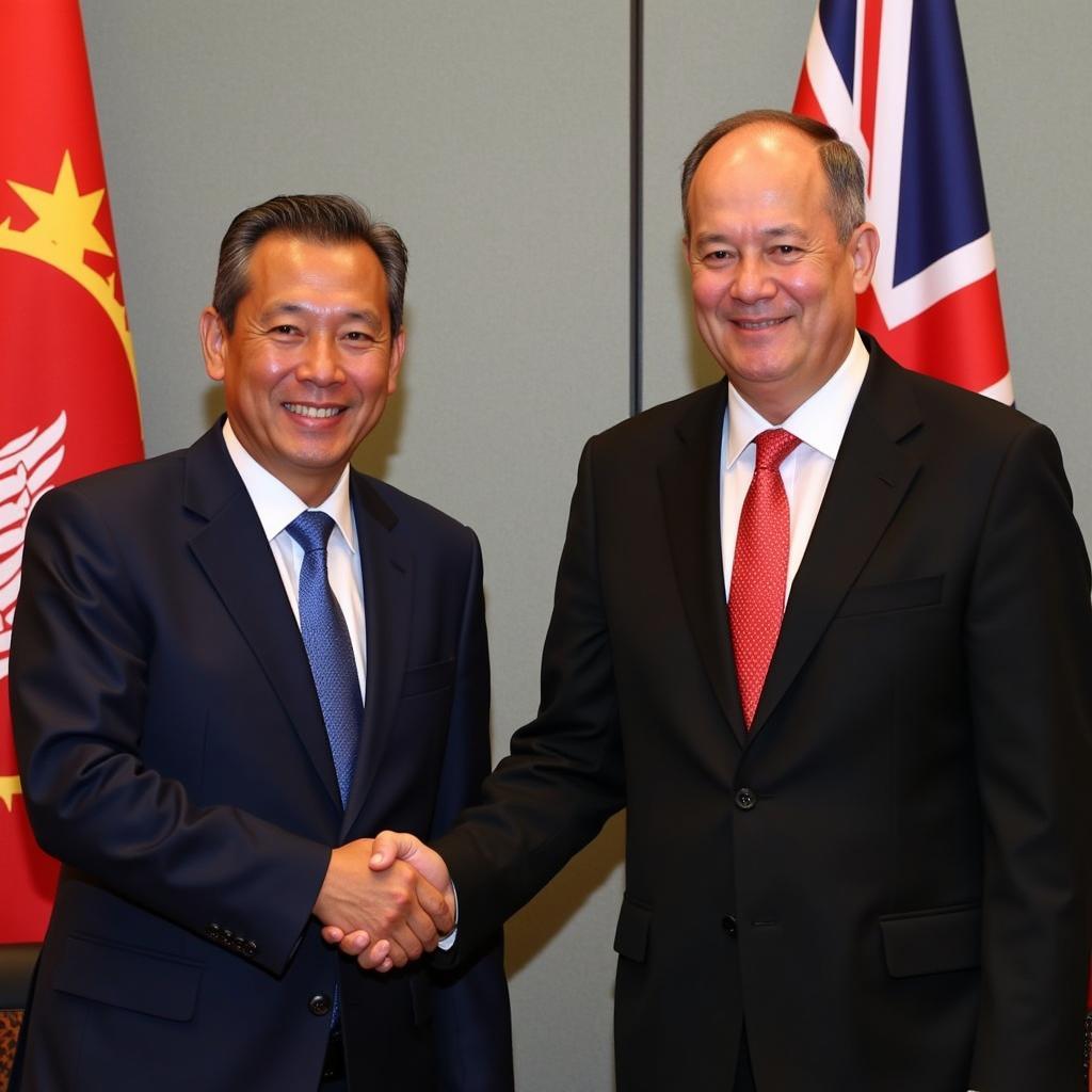 ASEAN and Australian Leaders Shaking Hands at the 2018 Summit