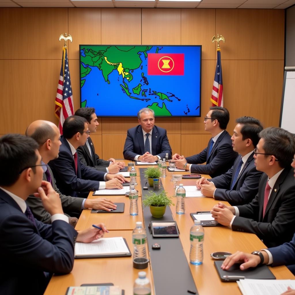 ASEAN delegates meeting at a conference in Michigan