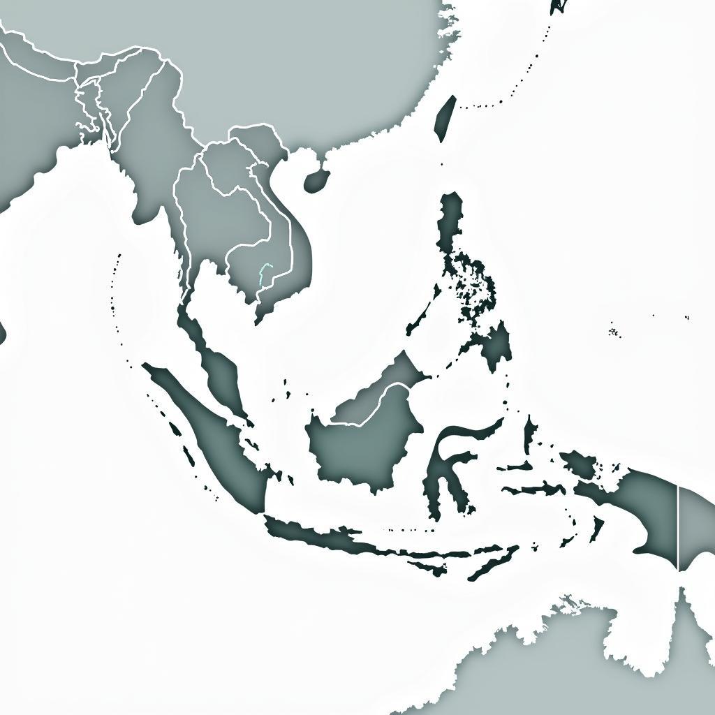 ASEAN Connectivity Map Showing Dots Representing Key Locations