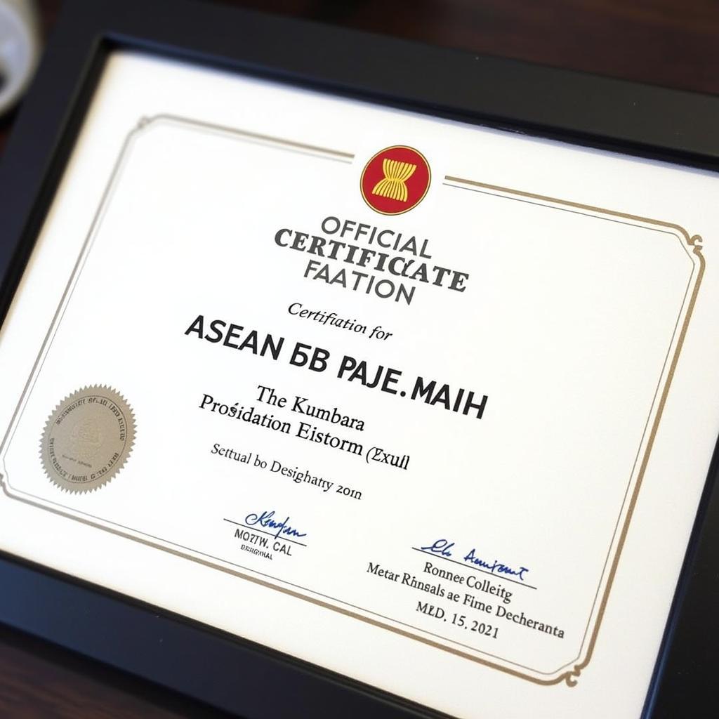 ASEAN ECHO Exam Certificate