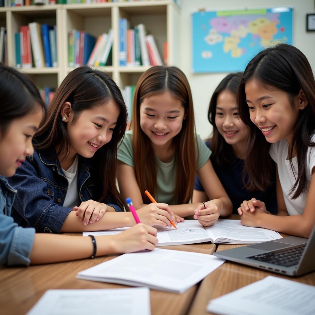 ASEAN High School Students Engaging in Collaborative Learning