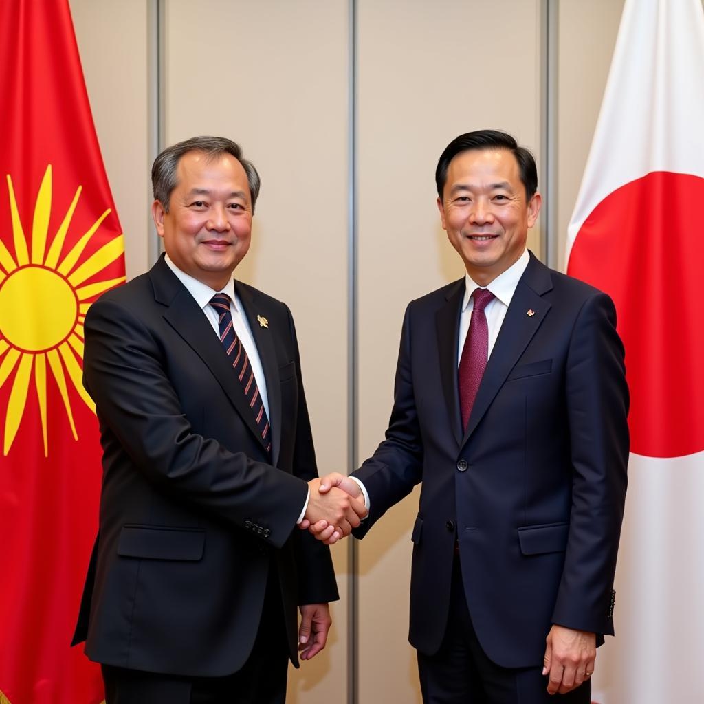 ASEAN and Japan Representatives Shaking Hands