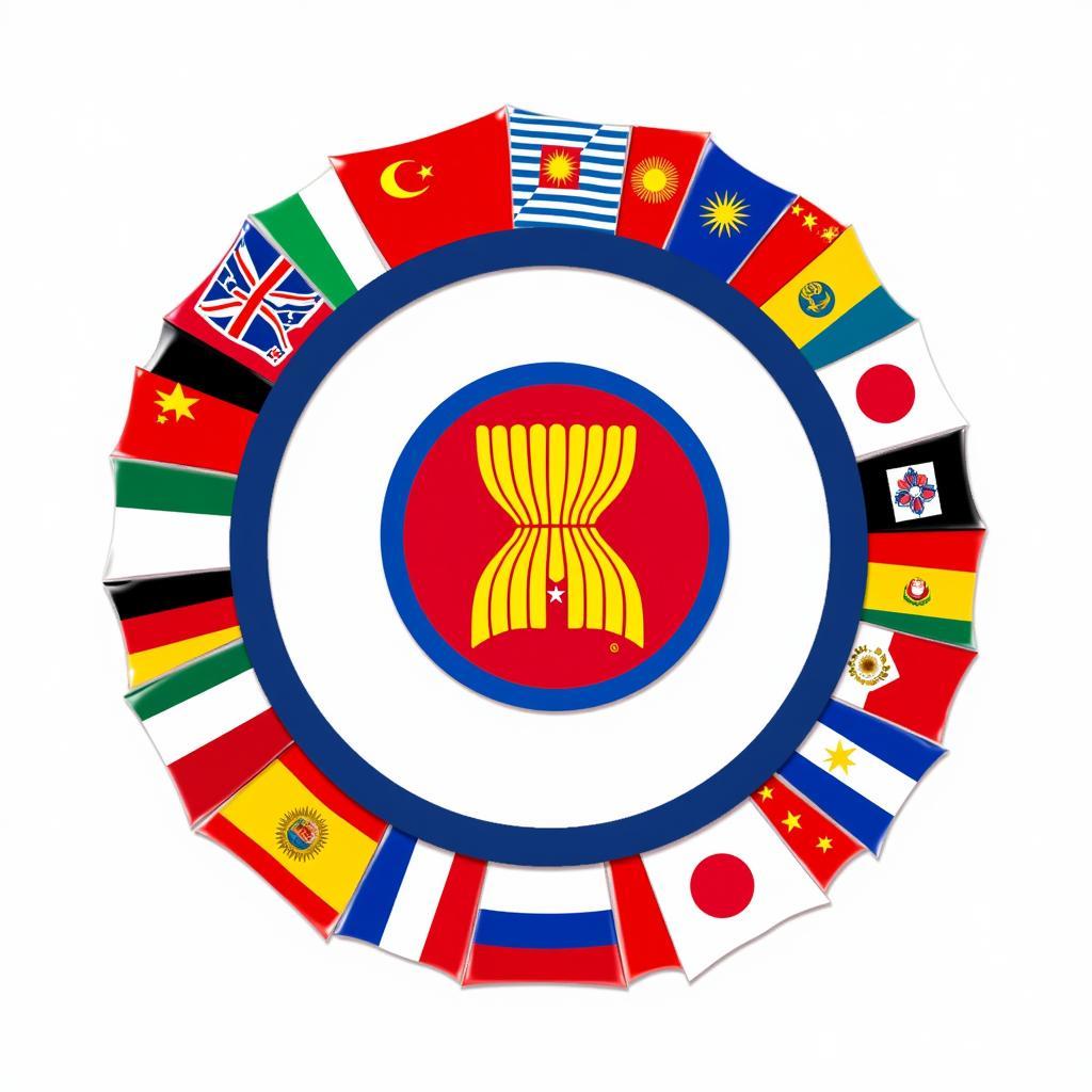 ASEAN Logo and Flags