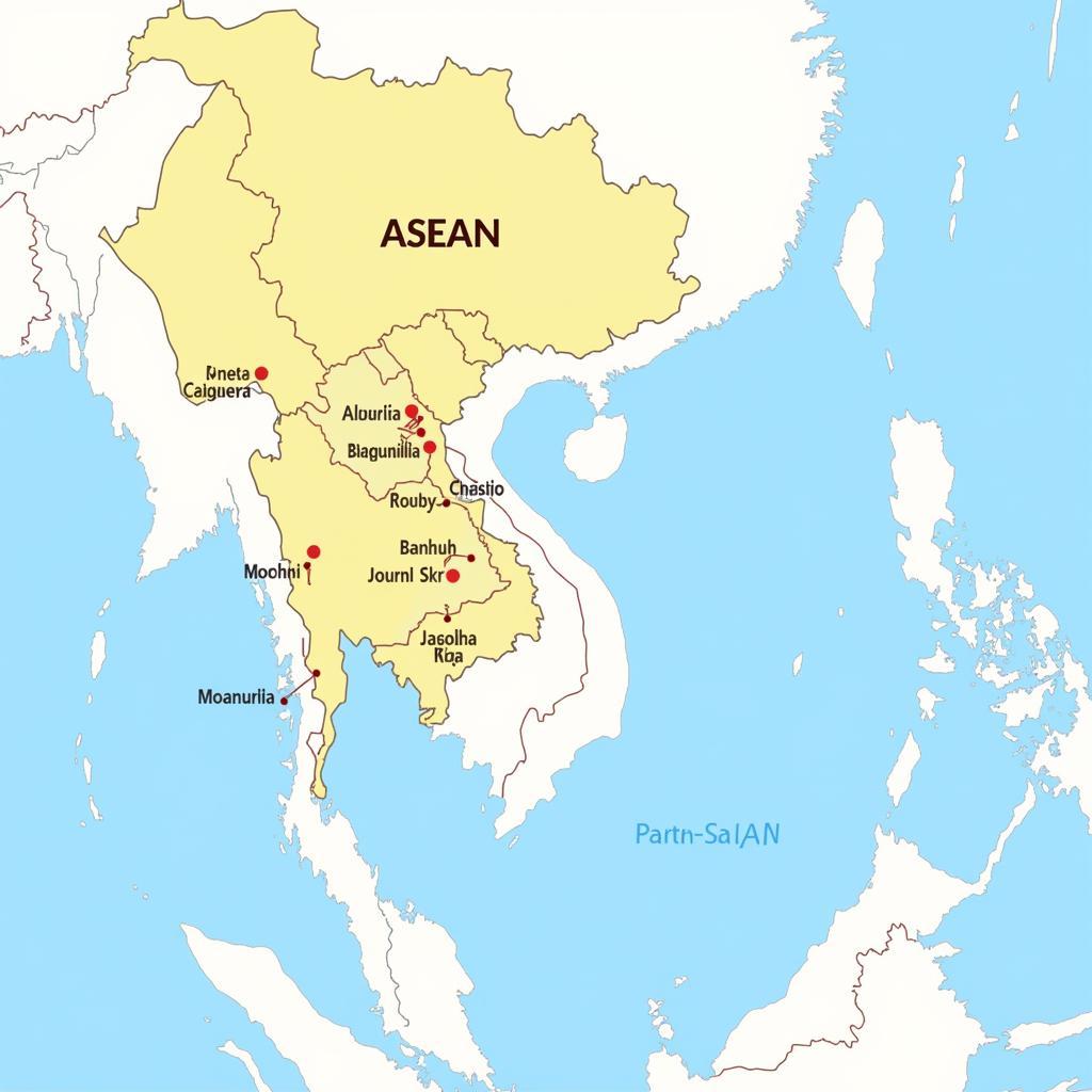 ASEAN Map with Highlighted Countries