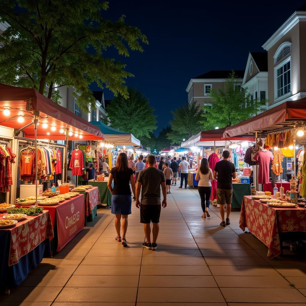 Asean Night Market in Westchase: Vibrant scene with food stalls, cultural performances, and community gathering